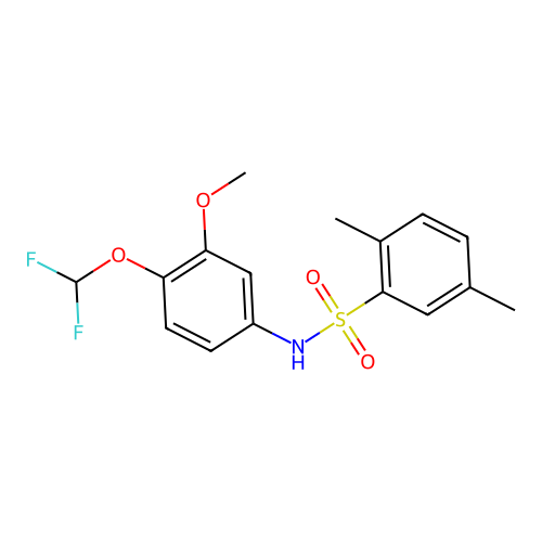 N-[4-(difluoromethoxy)-3-methoxyphenyl]-2,5-dimethylbenzenesulfonamide structure