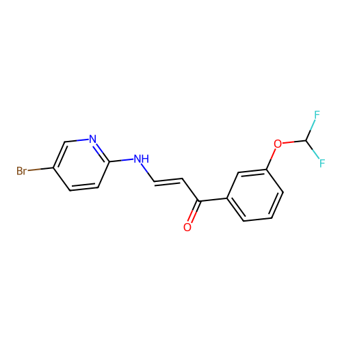 3-((5-Bromopyridin-2-yl)amino)-1-(3-(difluoromethoxy)phenyl)prop-2-en-1-one structure