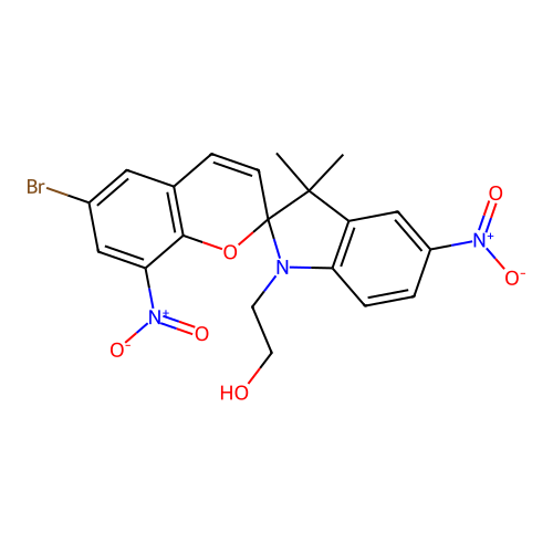 2-(6-Bromo-3',3'-dimethyl-5',8-dinitrospiro[chromene-2,2'-indolin]-1'-yl)ethanol structure