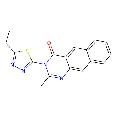 Benzo(g)quinazolin-4(3H)-one, 3-(5-ethyl-1,3,4-thiadiazol-2-yl)-2-methyl- structure