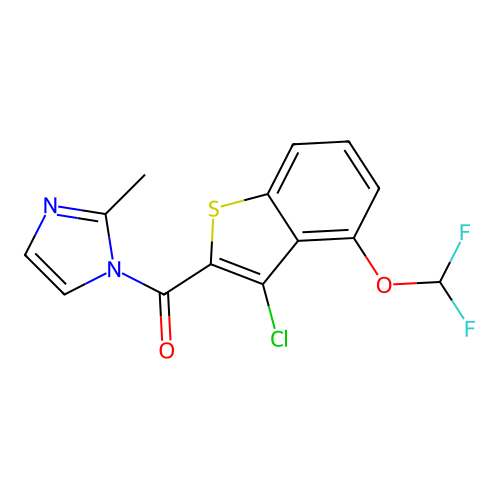 [3-chloro-4-(difluoromethoxy)-1-benzothiophen-2-yl](2-methyl-1H-imidazol-1-yl)methanone structure