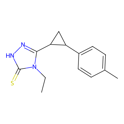 4-Ethyl-5-(2-(p-tolyl)cyclopropyl)-4H-1,2,4-triazole-3-thiol structure