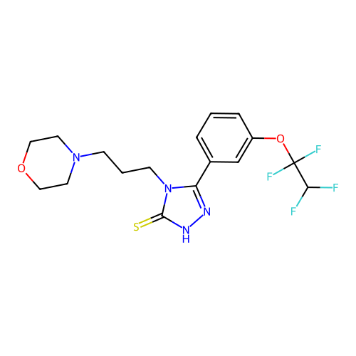 4-(3-morpholin-4-ylpropyl)-3-[3-(1,1,2,2-tetrafluoroethoxy)phenyl]-1H-1,2,4-triazole-5-thione structure