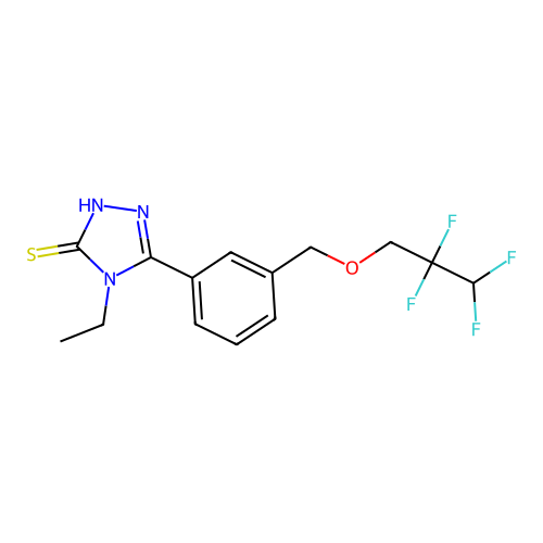 4-ethyl-5-{3-[(2,2,3,3-tetrafluoropropoxy)methyl]phenyl}-4H-1,2,4-triazole-3-thiol structure