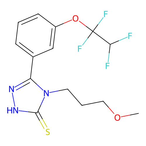 4-(3-methoxypropyl)-3-[3-(1,1,2,2-tetrafluoroethoxy)phenyl]-1H-1,2,4-triazole-5-thione structure