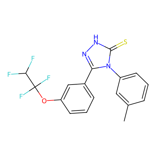 4-(3-methylphenyl)-3-[3-(1,1,2,2-tetrafluoroethoxy)phenyl]-1H-1,2,4-triazole-5-thione structure