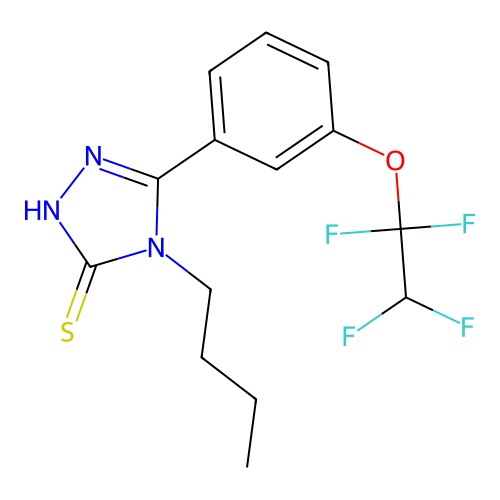 4-butyl-3-[3-(1,1,2,2-tetrafluoroethoxy)phenyl]-1H-1,2,4-triazole-5-thione structure