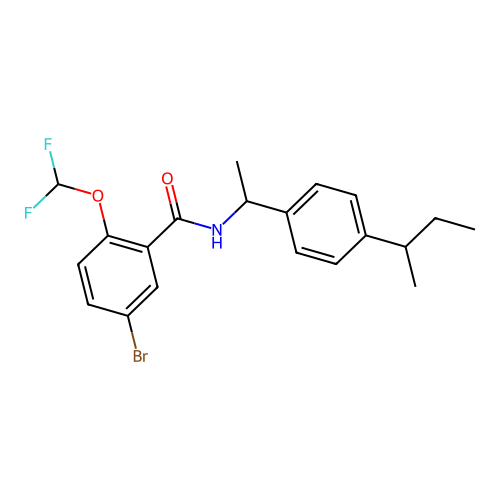 5-bromo-N-[1-(4-butan-2-ylphenyl)ethyl]-2-(difluoromethoxy)benzamide structure