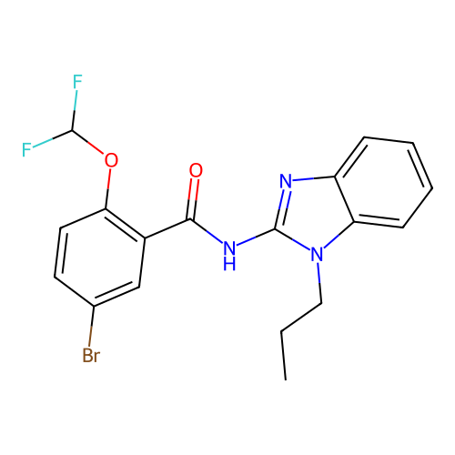 5-bromo-2-(difluoromethoxy)-N-(1-propylbenzimidazol-2-yl)benzamide structure