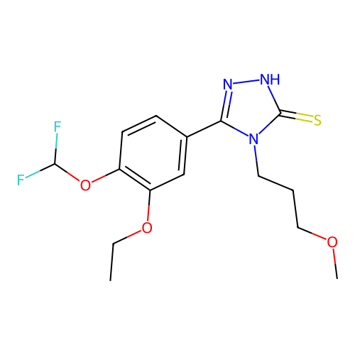 3-[4-(difluoromethoxy)-3-ethoxyphenyl]-4-(3-methoxypropyl)-1H-1,2,4-triazole-5-thione structure