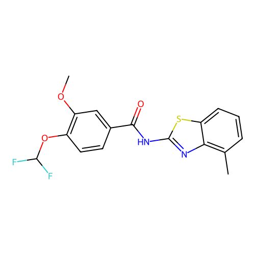 4-(difluoromethoxy)-3-methoxy-N-(4-methyl-1,3-benzothiazol-2-yl)benzamide structure