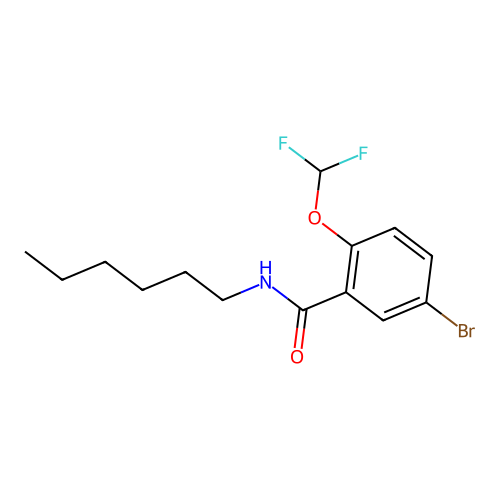 5-bromo-2-(difluoromethoxy)-N-hexylbenzamide structure
