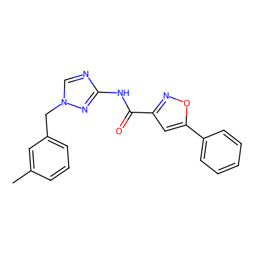 N-[1-[(3-methylphenyl)methyl]-1,2,4-triazol-3-yl]-5-phenyl-1,2-oxazole-3-carboxamide structure