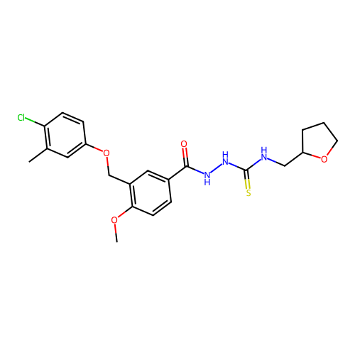 1-[[3-[(4-chloro-3-methylphenoxy)methyl]-4-methoxybenzoyl]amino]-3-(oxolan-2-ylmethyl)thiourea structure