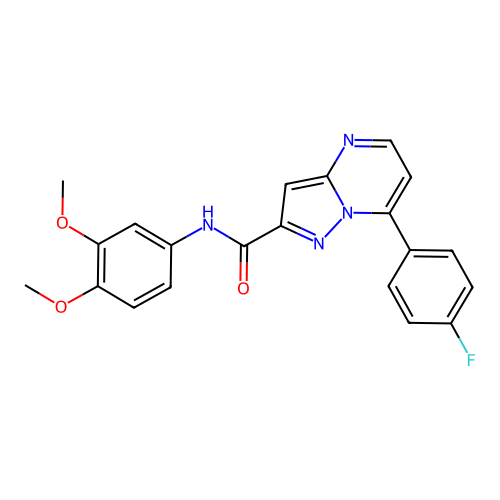 N-(3,4-dimethoxyphenyl)-7-(4-fluorophenyl)pyrazolo[1,5-a]pyrimidine-2-carboxamide structure