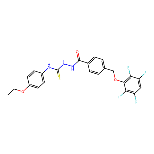 1-(4-ethoxyphenyl)-3-[[4-[(2,3,5,6-tetrafluorophenoxy)methyl]benzoyl]amino]thiourea structure
