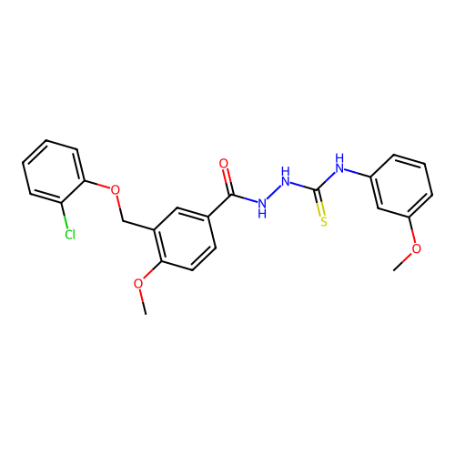 1-[[3-[(2-chlorophenoxy)methyl]-4-methoxybenzoyl]amino]-3-(3-methoxyphenyl)thiourea structure