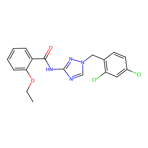 N-[1-[(2,4-dichlorophenyl)methyl]-1,2,4-triazol-3-yl]-2-ethoxybenzamide structure