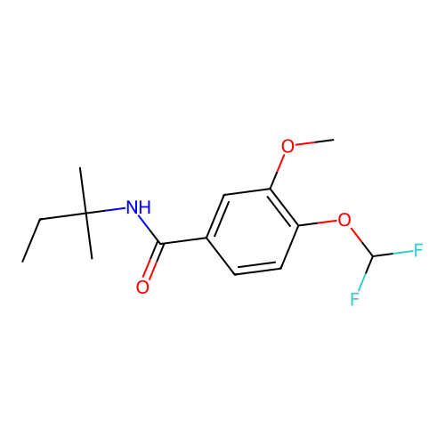 4-(difluoromethoxy)-3-methoxy-N-(2-methylbutan-2-yl)benzamide structure