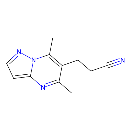 3-(5,7-Dimethylpyrazolo[1,5-a]pyrimidin-6-yl)propanenitrile structure