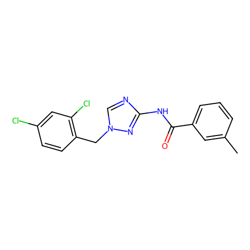 N-[1-[(2,4-dichlorophenyl)methyl]-1,2,4-triazol-3-yl]-3-methylbenzamide structure