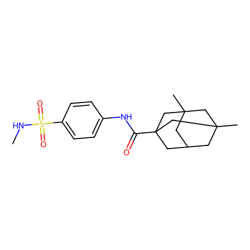 3,5-dimethyl-N-[4-(methylsulfamoyl)phenyl]adamantane-1-carboxamide structure