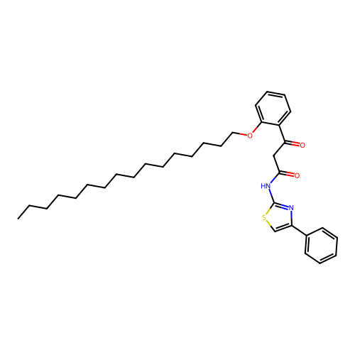 3-(o-(Hexadecyloxy)phenyl)-3-oxo-N-(4-phenylthiazol-2-yl)propionamide structure
