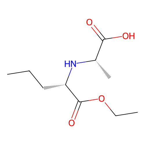 (2S)-2-[[(2S)-1-ethoxy-1-oxopentan-2-yl]amino]propanoic acid structure