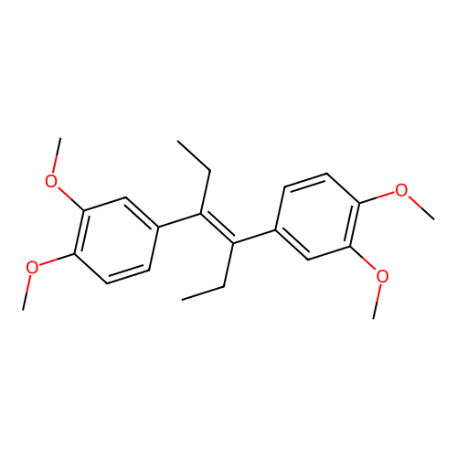 3,4-Bis(3',3'-dimethoxyphenyl)-3-hexene structure