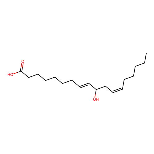 8,12-Octadecadienoic acid, 10-hydroxy-, (8E,12Z)- structure