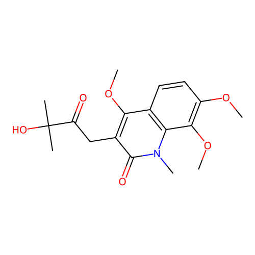 3-(3-Hydroxy-3-methyl-2-oxobutyl)-4,7,8-trimethoxy-1-methylquinolin-2-one structure