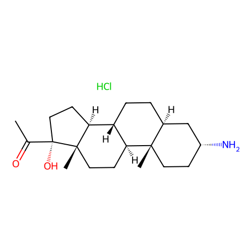 Pregnan-20-one, 3-amino-, 17-hydroxy-, hydrochloride, (3-alpha,5-alpha)- structure