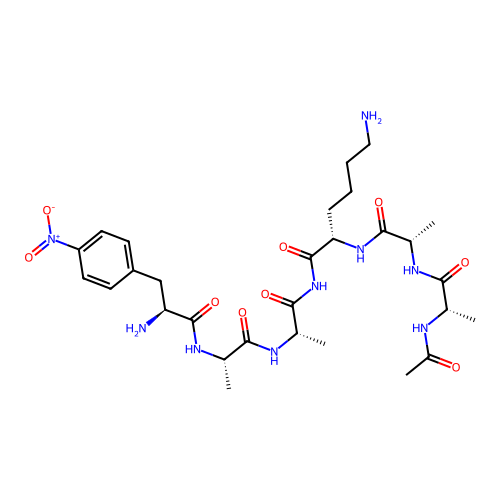 Acetylalanyl-alanyl-lysyl nitrite-phenylalanyl-alanyl-alaninamide structure