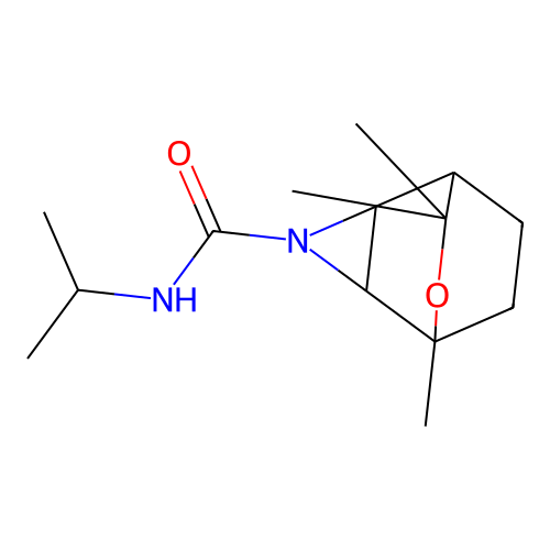 N-(1-Methylethyl)-5,7,7-trimethyl-6-oxa-3-azatricyclo(3.2.2.0(sup 2,4))nonane-3-carboxamide structure