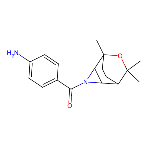 6-Oxa-3-azatricyclo(3.2.2.0(sup 2,4))nonane, 3-(4-aminobenzoyl)-5,7,7-trimethyl- structure