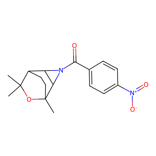 (4-Nitrophenyl)(5,7,7-trimethyl-6-oxa-3-azatricyclo[3.2.2.0~2,4~]nonan-3-yl)methanone structure