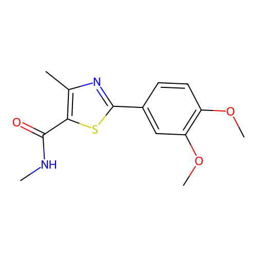 5-Thiazolecarboxamide, 2-(3,4-dimethoxyphenyl)-N,4-dimethyl- structure