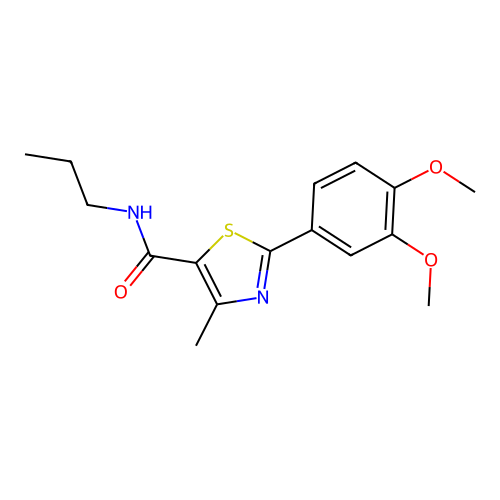 5-Thiazolecarboxamide, 2-(3,4-dimethoxyphenyl)-4-methyl-N-propyl- structure