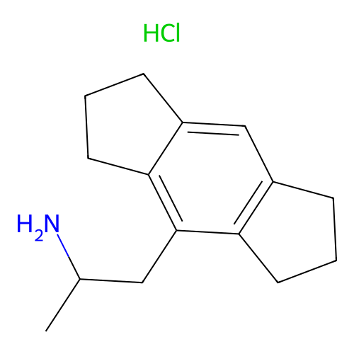 1,2,3,5,6,7-Hexahydro-alpha-methyl-s-indacene-4-ethanamine hydrochloride structure