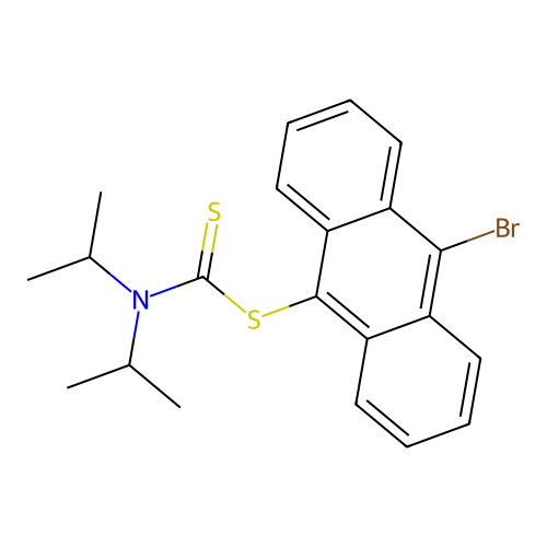 (10-bromoanthracen-9-yl) N,N-di(propan-2-yl)carbamodithioate structure