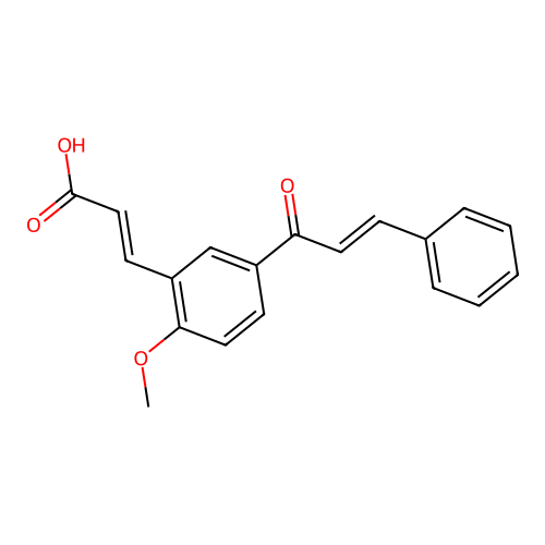 3-(5-Cinnamoyl-2-methoxyphenyl)-prop-2-ene oic acid structure