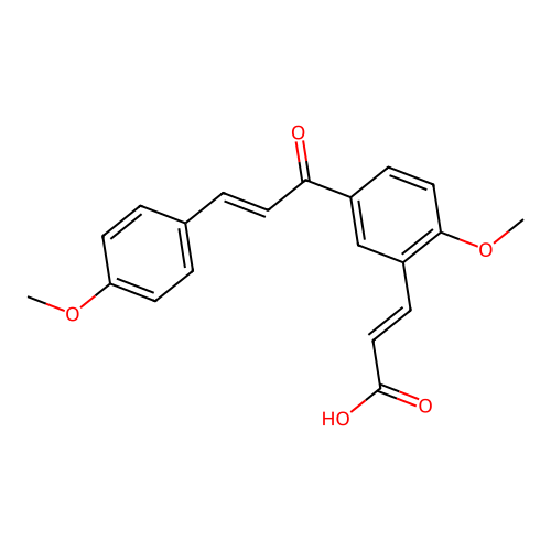 3-[2-Methoxy-5-[3-(4-methoxyphenyl)prop-2-enoyl]phenyl]prop-2-enoic acid structure