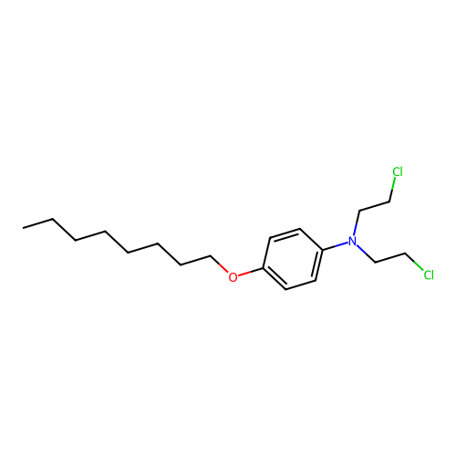 Benzenamine, N,N-bis(2-chloroethyl)-4-(octyloxy)- structure