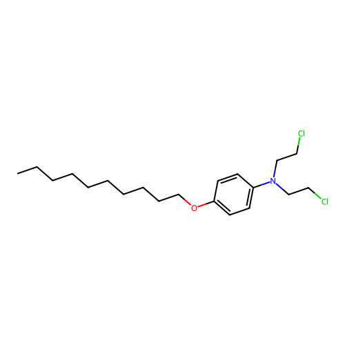 Benzenamine, N,N-bis(2-chloroethyl)-4-(decyloxy)- structure