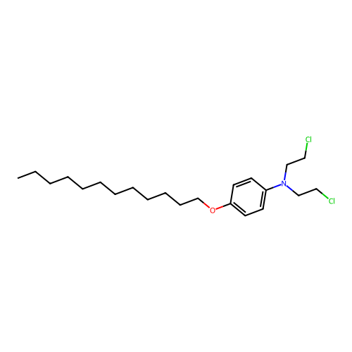 Benzenamine, N,N-bis(2-chloroethyl)-4-(dodecyloxy)- structure