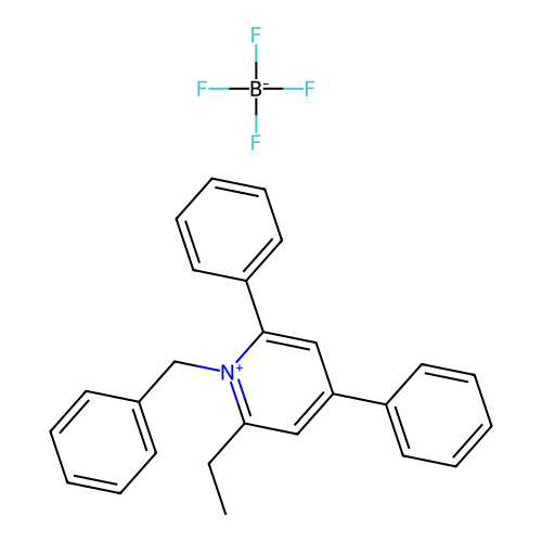 1-Benzyl-2-ethyl-4,6-diphenylpyridinium tetrafluoroborate structure
