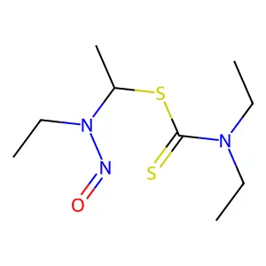 Diethyldithiocarbamic acid 1-(ethylnitrosamino)ethyl ester structure