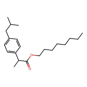 Octyl 2-[4-(2-methylpropyl)phenyl]propanoate structure