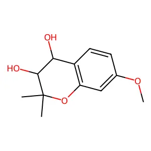 2H-1-Benzopyran-3,4-diol, 3,4-dihydro-7-methoxy-2,2-dimethyl-, (3R-trans)- structure