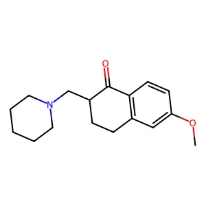 6-Methoxy-2-(piperidin-1-ylmethyl)-3,4-dihydronaphthalen-1(2h)-one structure